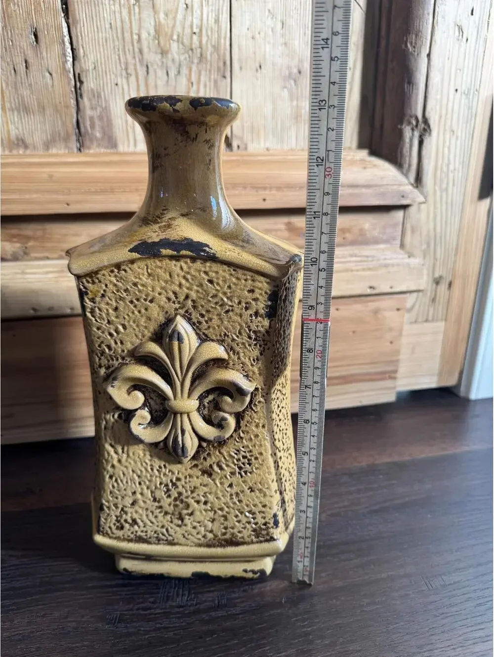 Home Decor | Fleur de lis Yellow Decorative Table Vase | 1061